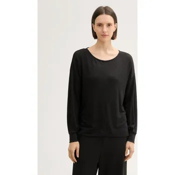 Dámské tričko TOM TAILOR® DÁMSKÉ VOLNÉ TRIKO LESK -ČERNÉ L