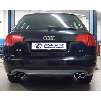 Koncovka výfuku FOX Nerezový výfuk | Dvojitá koncovka výfuku - Audi A4 (B7), 1.8T, 2001-2009, AU061180-344