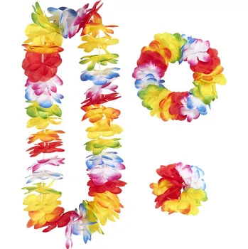 Karnevalový doplněk Deluxe hawaiský set (věnec, náramek, čelenka)