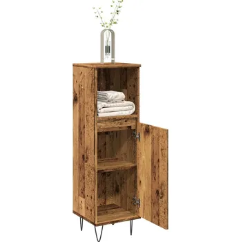 Koupelnový nábytek Koupelnová skříňka old wood 30 x 30 x 100 cm kompozitní dřevo Hnědá 857208