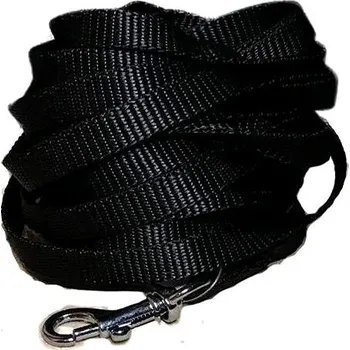 Vodítko pro psa Palkar vodítko stopovací z popruhu pro psy 15 m × 10 mm černé
