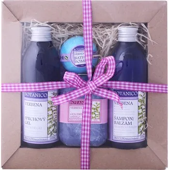 Kosmetická sada BOTANICO Dárková sada VERBENA šampon/balzám 200 ml, sprchový gel 200 ml, balistik do koupele 50 g, glycerínové mýdlo 200 g 4 ks