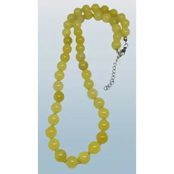 Náhrdelník Jadeit světle zelený, náhrdelník s chir.ocelí