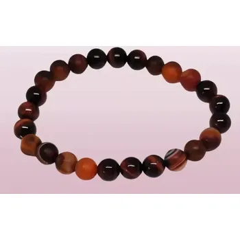 Náramek Achát čokoládový a býčí oko náramek větší, možno i jako pánský