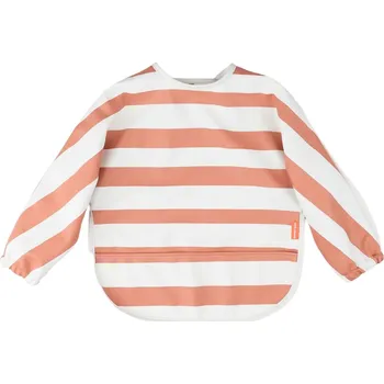 Bryndák Oranžový pruhovaný bryndák s rukávem Done by Deer Stripes