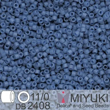 Korálek Korálky Miyuki Delica 11/0. Barva Matte Opaque Steel Blue DB2408. Balení 5g