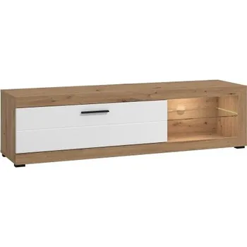 Televizní stolek TV stolek s osvětlením Ronja - dub/bílá