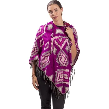 Dámské pončo Pončo se vzory PANKAJ fuchsiové