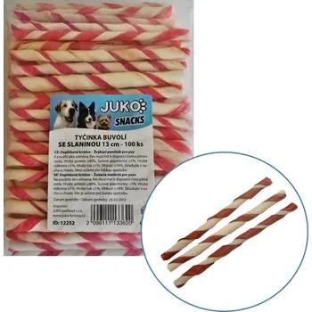 Pamlsek pro psa JUKO petfood s.r.o. Tyčinka buvolí se slaninou JUKO Snacks 13 cm (100 ks)