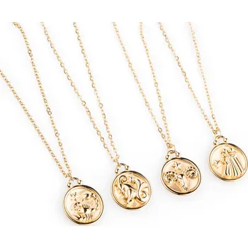 Náhrdelník franco bene Oboustranný náhrdelník se znamením zvěrokruhu - pozlacený | 2872 Znamení zvěrokruhu: Kozoroh