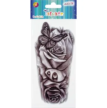 Tetování Tetovací obtisky Růže s motýlem