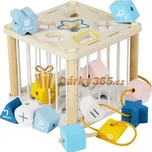 Vkládací naučná smyslová kostka dřevěná