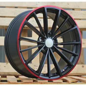 Alu kolo Alu kola Racing Line B5937, 17x7.5 5x112 ET51, černá matná + červený límec vhodné pro VW Golf 8