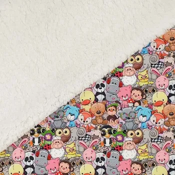 Softshell s beránkem, barevná zvířátka, š.145