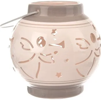 Svícen Svícen ker. anděl bílý/béžový 11 cm