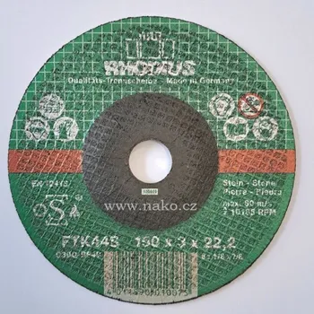 Brusný kotouč RHODIUS 150x3.0 FTK44S řezný kotouč na kámen, beton