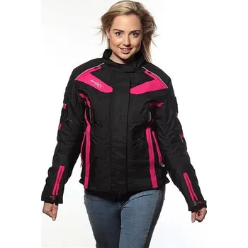 Moto bunda MAXX - NF 2400 Dámská textilní bunda černo-fialová M