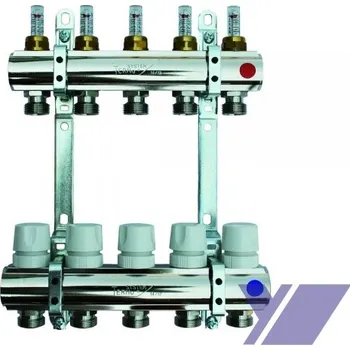 rozdělovač topení Rozdělovač BIANCHI CR327-7 pro podlahové vytápění, niklovaný - 350mm