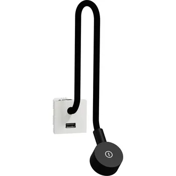 Elektrická zásuvka SCHNEIDER ELECTRIC Lampička + USB nabíječka A 2.1A, Bílá NU360318