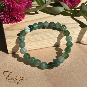 Náramek Atelier Fantazie - Náramek z minerálů 8mm - achát zelený - 020803