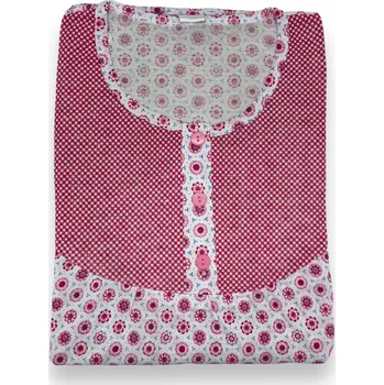 AH Dámská noční košile s dlouhým rukávem ADELA Barva: Červená, Velikost: 2XL