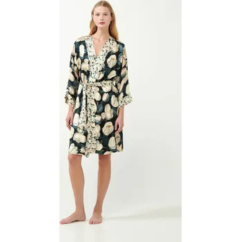 Dámský župan Dámský saténový župan Magnolia Black - Vamp, black 3XL i512_21106_100_7