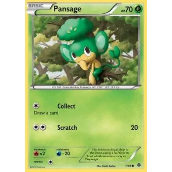Sběratelská karetní hra Pokémon EPO 01/98 Pansage - Emerging Powers Stav: Excellent, Verze: NORMAL