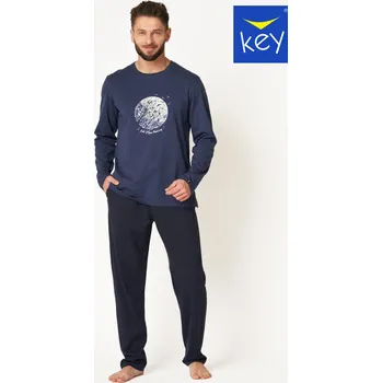 Tmavě Modré Pyžamo Key - Teplá Mikina a Kalhoty, tmavě modrá M i170_MNS 625 M
