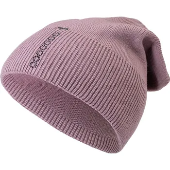 Čepice Dámská zimní čepice Wrobi s kamínky ve tvaru černých kruhů,tmavě růžové barvy 7100438-1