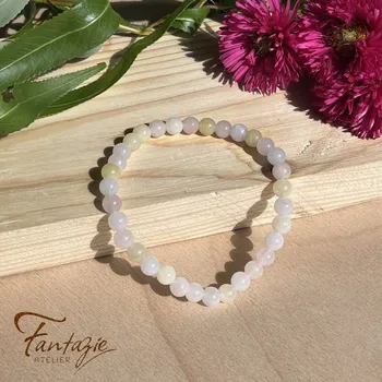 Náramek Atelier Fantazie - Náramek z minerálů 6mm - morganit růžovo-žlutý - 020610