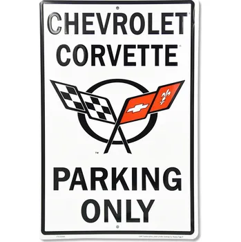 Plechová cedule Plechová cedule Chevrolet Corvette Parking 30cm x 40 cm