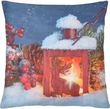 Polštář Vánoční polštář CANDLE FLAME 40x40 cm červená lucerna Varianta: Povlak na polštář s prošívanou výplní, 40x40 cm