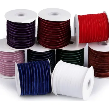 L2065 Sametová stuha šíře 7 mm Barva - Sametky: Černá - 7929711290322