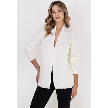 Dámský svetr Dámský svetr bez knoflíků SWE120 krémový - MKM L