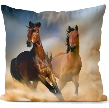 Dekorativní polštářek Polštář 40 x 40 cm - Koně