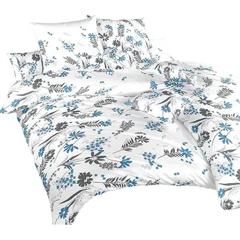 Povlečení Dadka Agáta denim na bílém 140 × 200, 70 × 90 cm