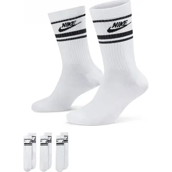 Nike Sportswear Dri-FIT Everyday Essential Crew Socks (3 Pairs) White/Black 5-8 (M)