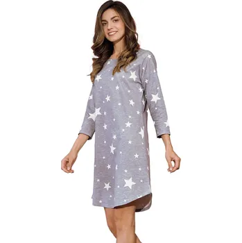 Dámská erotická košilka Dámská šedá noční košilka Lizzie s hvězdičkami - Taro, šedá L i41_9999953013_2:šedá_3:L_