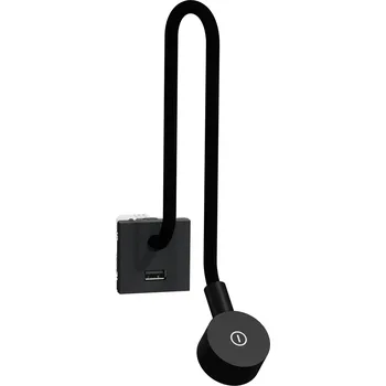 Elektrická zásuvka SCHNEIDER ELECTRIC Lampička + USB nabíječka A 2.1A,Antracit NU360354