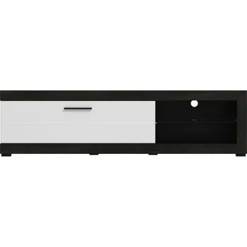 Televizní stolek TV stolek Ronja - černé dřevo/bílá