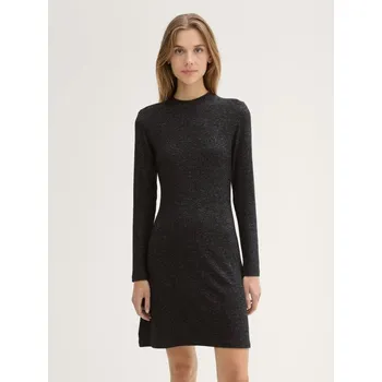 Dámské šaty TOM TAILOR® DÁMSKÉ ÚPLETOVÉ ŠATY NAD KOLENA -ANTRACIT M