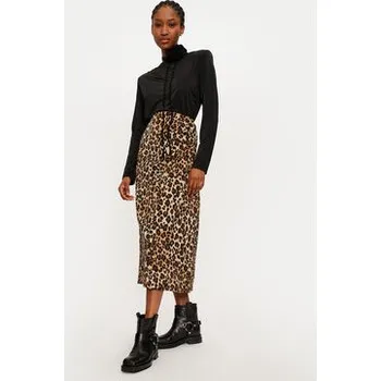 Dámská sukně Vero Moda Midi sukně Verena 10323868 Hnědá Regular Fit S