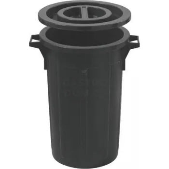 Odpadkový koš OEM koš na odpad s víkem 60 litrů - černá