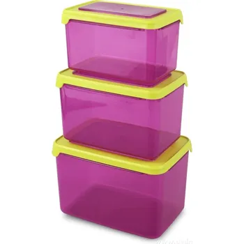 Dóza na potraviny HERMETIC SILIBOX | 0,95 + 1,6 + 2,5 L | sada 3 potravinových boxů se silikonovým těsněním