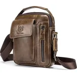 Bullcaptain pánská kožená taška messenger Evroult Hnědá BULLCAPTAIN 97k-cube