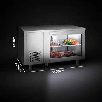 Lednice G.Gastro Chladicí stůl se skleněným čelem - 1,4 x 0,7 m