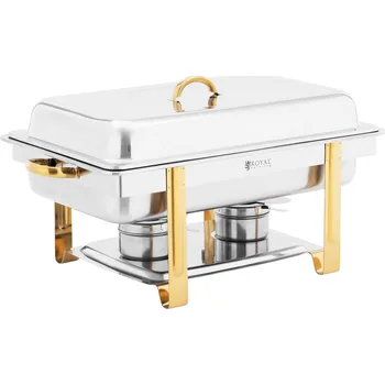 Chafing Dish - GN 1/1 - pozlacení - 9 l - palivové články: 2 - Royal Catering RCCD-RT16_9LG