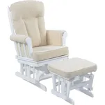 MOB Houpací křeslo s podnoží Tempo Kondela Sofarda (bílá + krémová)