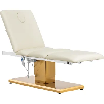 Masážní stůl physa Kosmetické lehátko - 3 motory - 300 W - 190 x 65 x 60 - 76 cm - 200 kg - krémová/zlatá PHYSA VITERBO CREAM
