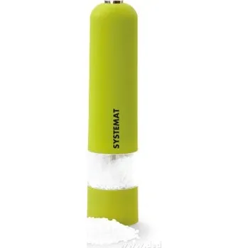 Kuchyňský mlýnek SYSTEMAT | XXL elektrický mlýnek na pepř, sůl a koření | LED osvětlení & nastavitelná hrubost | keramický mechanismus zelený